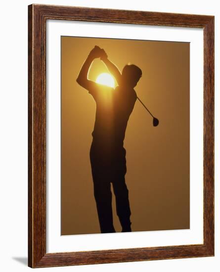 Sunset Golf Silhouette-null-Framed Photographic Print