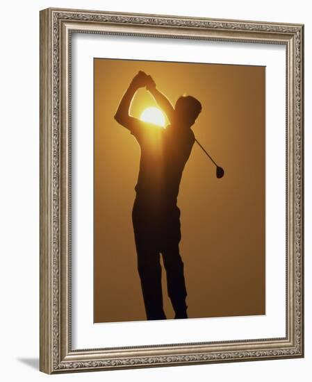 Sunset Golf Silhouette-null-Framed Photographic Print