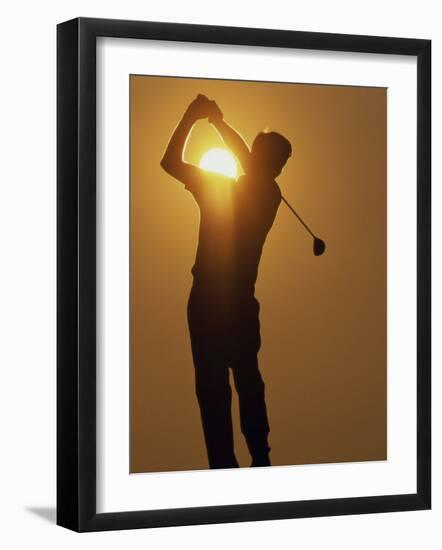 Sunset Golf Silhouette-null-Framed Photographic Print