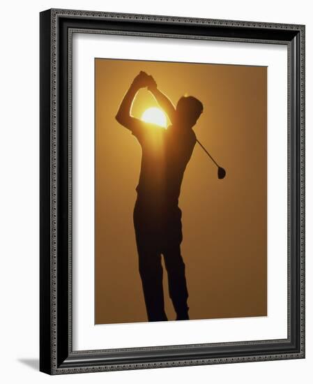 Sunset Golf Silhouette-null-Framed Photographic Print