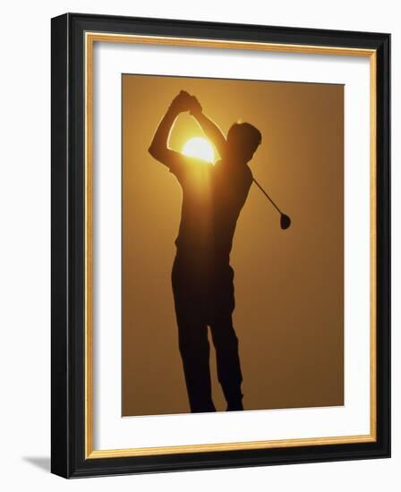 Sunset Golf Silhouette-null-Framed Photographic Print