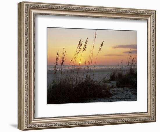 Sunset, Gulf Coast, Longboat Key, Anna Maria Island, Beach, Florida, USA-Fraser Hall-Framed Photographic Print