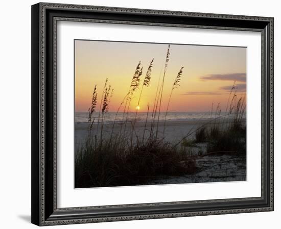 Sunset, Gulf Coast, Longboat Key, Anna Maria Island, Beach, Florida, USA-Fraser Hall-Framed Photographic Print