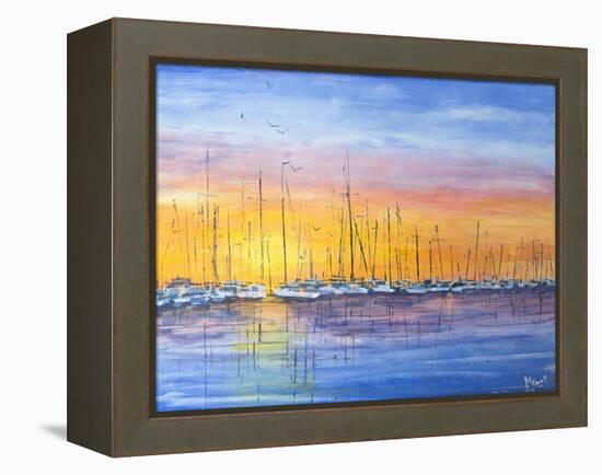 Sunset Harbour-Margaret Coxall-Framed Premier Image Canvas