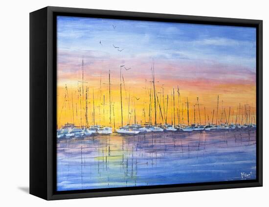 Sunset Harbour-Margaret Coxall-Framed Premier Image Canvas