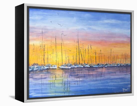 Sunset Harbour-Margaret Coxall-Framed Premier Image Canvas