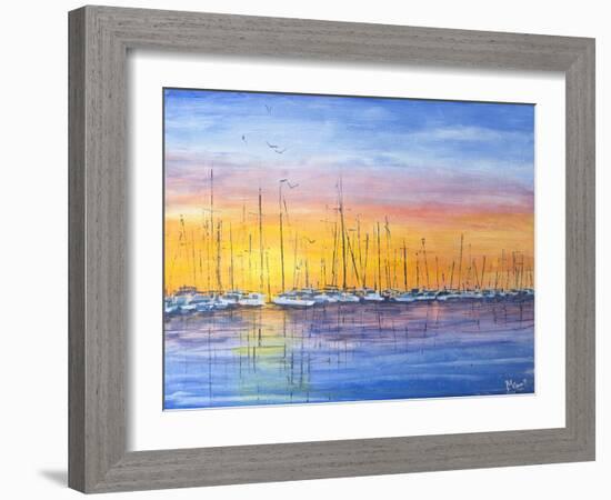 Sunset Harbour-Margaret Coxall-Framed Giclee Print