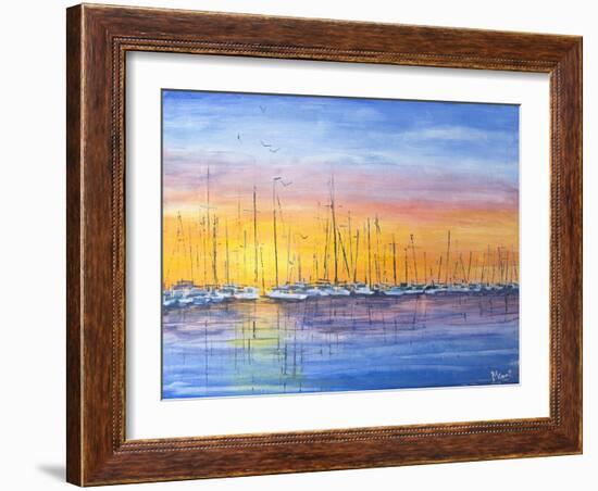 Sunset Harbour-Margaret Coxall-Framed Giclee Print