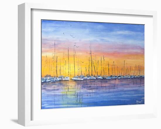 Sunset Harbour-Margaret Coxall-Framed Giclee Print