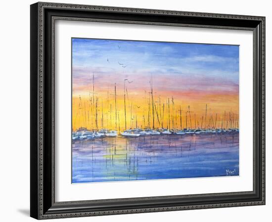 Sunset Harbour-Margaret Coxall-Framed Giclee Print