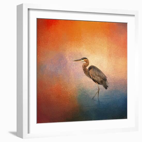 Sunset Heron-Jai Johnson-Framed Giclee Print