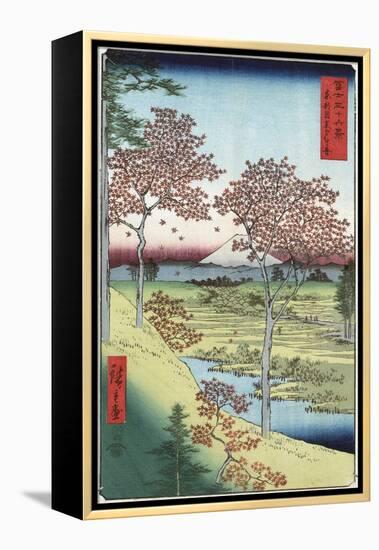 Sunset Hill, Meguro in the Eastern Capital-Ando Hiroshige-Framed Premier Image Canvas