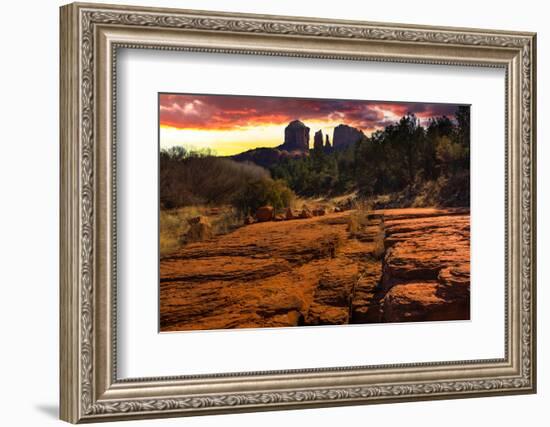 Sunset Image of Cathedral Rock.-diro-Framed Photographic Print