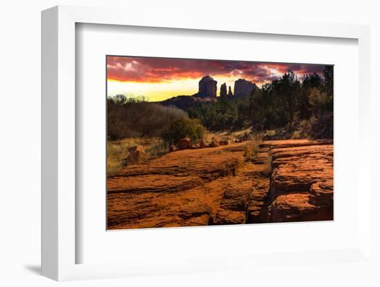 Sunset Image of Cathedral Rock.-diro-Framed Photographic Print