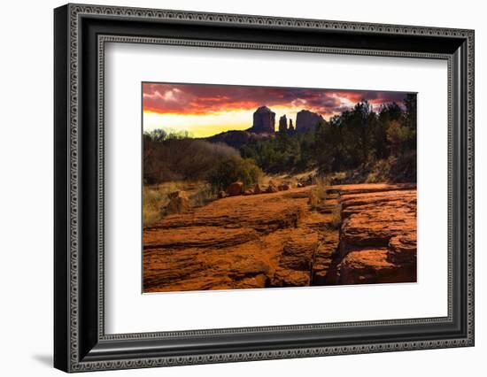 Sunset Image of Cathedral Rock.-diro-Framed Photographic Print