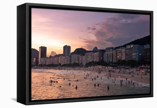 Sunset in Copacabana Beach-dabldy-Framed Premier Image Canvas