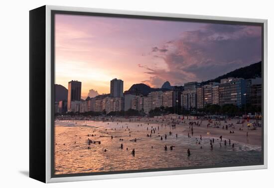 Sunset in Copacabana Beach-dabldy-Framed Premier Image Canvas