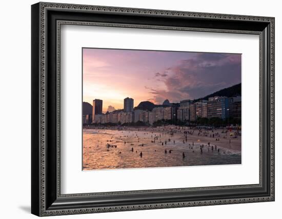 Sunset in Copacabana Beach-dabldy-Framed Photographic Print