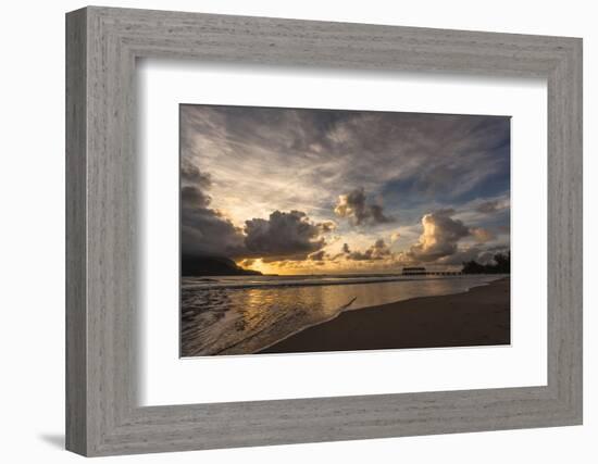 Sunset in Hanalei Bay, Kauai-Andrew Shoemaker-Framed Photographic Print