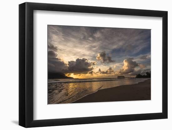 Sunset in Hanalei Bay, Kauai-Andrew Shoemaker-Framed Photographic Print