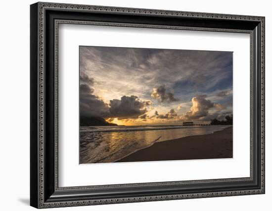 Sunset in Hanalei Bay, Kauai-Andrew Shoemaker-Framed Photographic Print