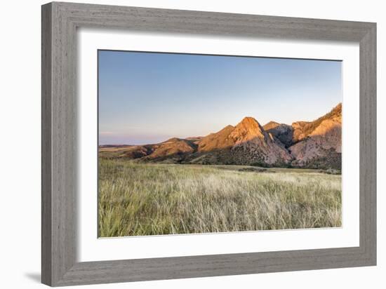 Sunset in Mountains - Eagle Nest Rock and Prairie in Northern Colorado near Fort Collins-PixelsAway-Framed Photographic Print