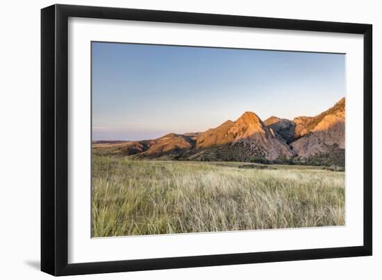 Sunset in Mountains - Eagle Nest Rock and Prairie in Northern Colorado near Fort Collins-PixelsAway-Framed Photographic Print