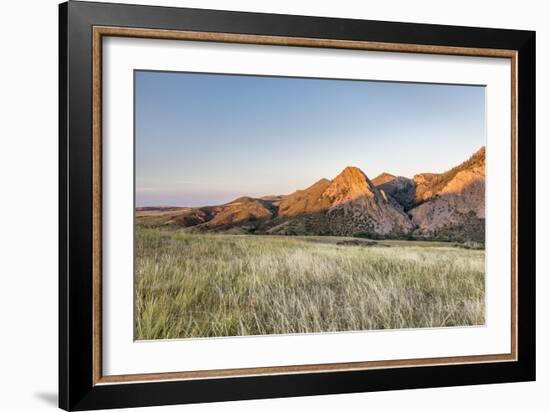 Sunset in Mountains - Eagle Nest Rock and Prairie in Northern Colorado near Fort Collins-PixelsAway-Framed Photographic Print