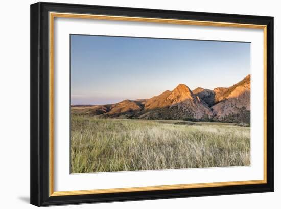 Sunset in Mountains - Eagle Nest Rock and Prairie in Northern Colorado near Fort Collins-PixelsAway-Framed Photographic Print