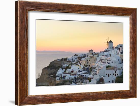 Sunset in Oia, Santorini, Cyclades, Greeced-Katja Kreder-Framed Photographic Print