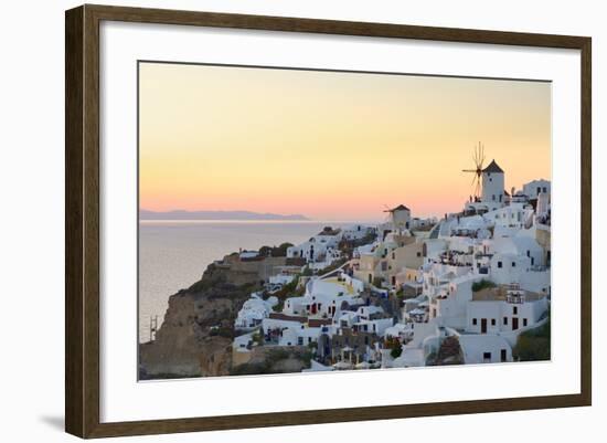 Sunset in Oia, Santorini, Cyclades, Greeced-Katja Kreder-Framed Photographic Print