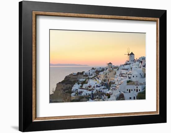 Sunset in Oia, Santorini, Cyclades, Greeced-Katja Kreder-Framed Photographic Print