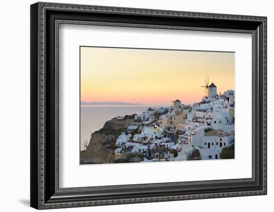 Sunset in Oia, Santorini, Cyclades, Greeced-Katja Kreder-Framed Photographic Print