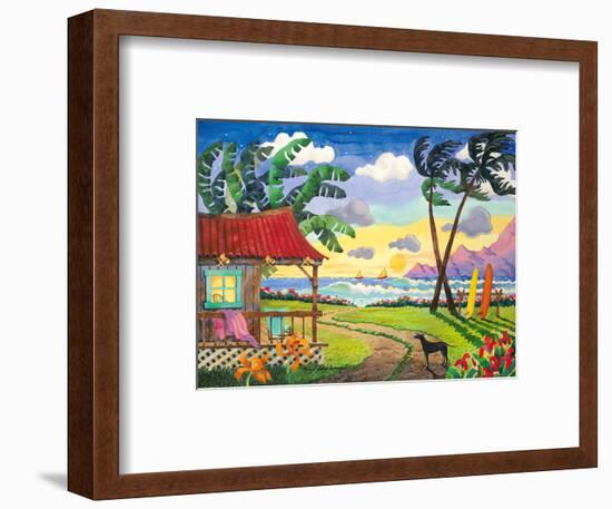 Sunset in Paradise - Tropical Beach - Hawaii - Hawaiian Islands-Robin Wethe Altman-Framed Art Print