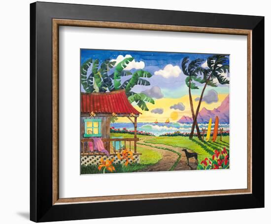 Sunset in Paradise - Tropical Beach - Hawaii - Hawaiian Islands-Robin Wethe Altman-Framed Art Print