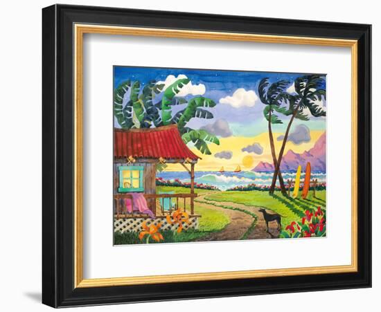 Sunset in Paradise - Tropical Beach - Hawaii - Hawaiian Islands-Robin Wethe Altman-Framed Art Print