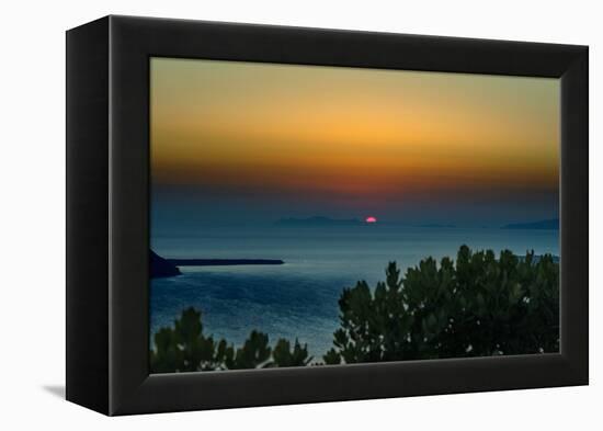 Sunset in Santorini Greece-null-Framed Stretched Canvas