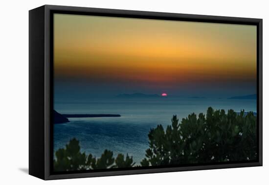 Sunset in Santorini Greece-null-Framed Stretched Canvas