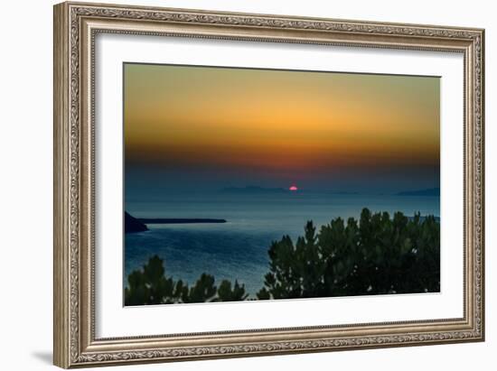 Sunset in Santorini Greece-null-Framed Photo