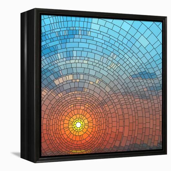 Sunset In Sea-Vertyr-Framed Stretched Canvas