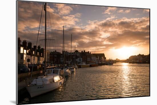 Sunset in the Harbour at Weymouth, Dorset England UK-Tracey Whitefoot-Mounted Photographic Print