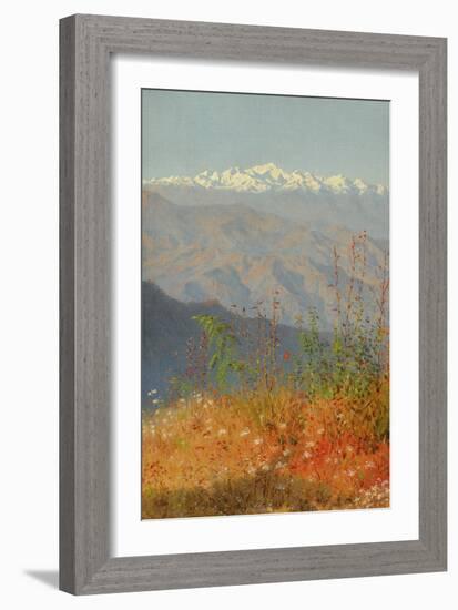 Sunset in the Himalayas, 1879 (Oil on Canvas)-Vasili Vasilievich Vereshchagin-Framed Giclee Print