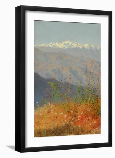 Sunset in the Himalayas, 1879 (Oil on Canvas)-Vasili Vasilievich Vereshchagin-Framed Giclee Print