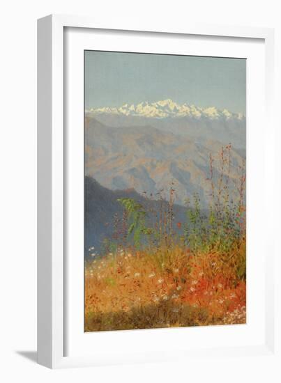 Sunset in the Himalayas, 1879 (Oil on Canvas)-Vasili Vasilievich Vereshchagin-Framed Giclee Print