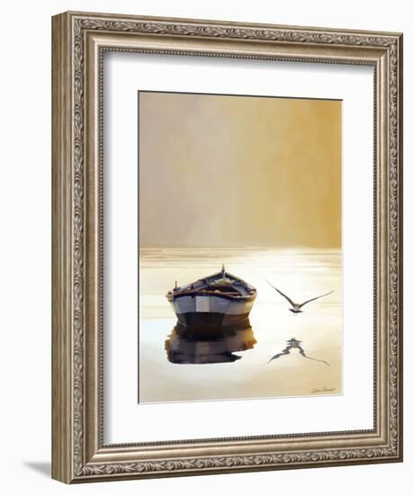 Sunset in the Pier-Carlos Casamayor-Framed Art Print