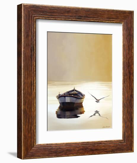 Sunset in the Pier-Carlos Casamayor-Framed Art Print