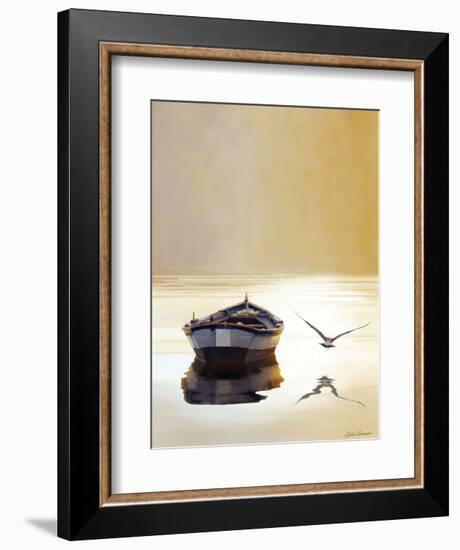 Sunset in the Pier-Carlos Casamayor-Framed Art Print