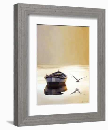 Sunset in the Pier-Carlos Casamayor-Framed Art Print