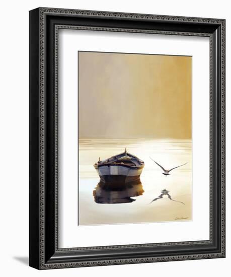 Sunset in the Pier-Carlos Casamayor-Framed Art Print