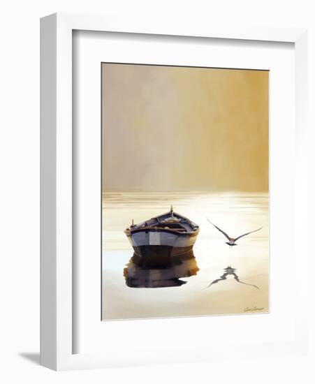 Sunset in the Pier-Carlos Casamayor-Framed Art Print